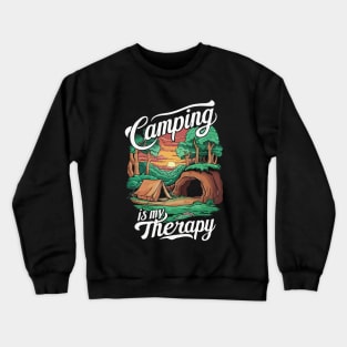 Camping is My Therapy. Crewneck Sweatshirt